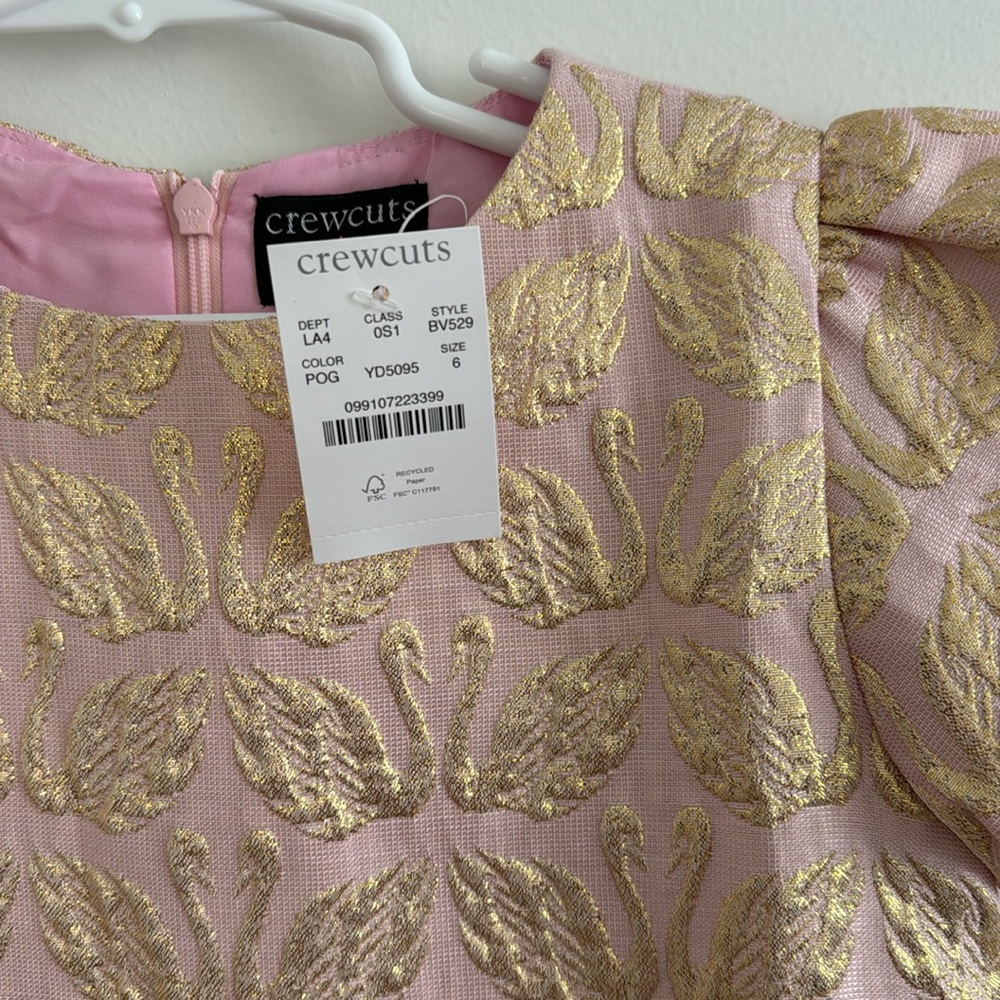 Girls' jacquard swan dress. J crew - Picture 6 of 7